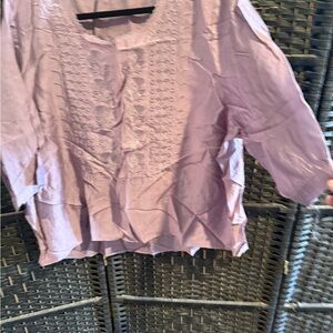 Women's Pink Embroidered Top